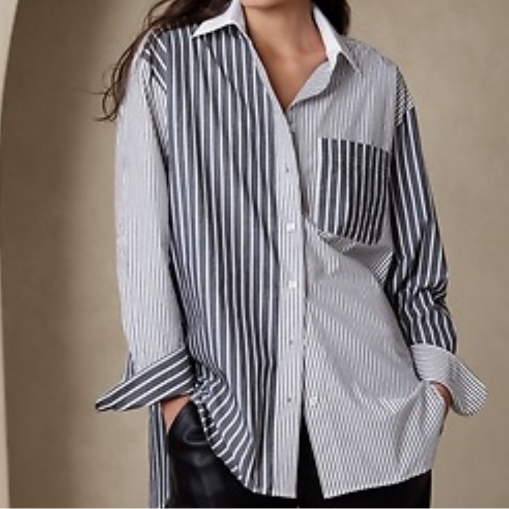 Banana Republic Oversized Poplin Button Up US S